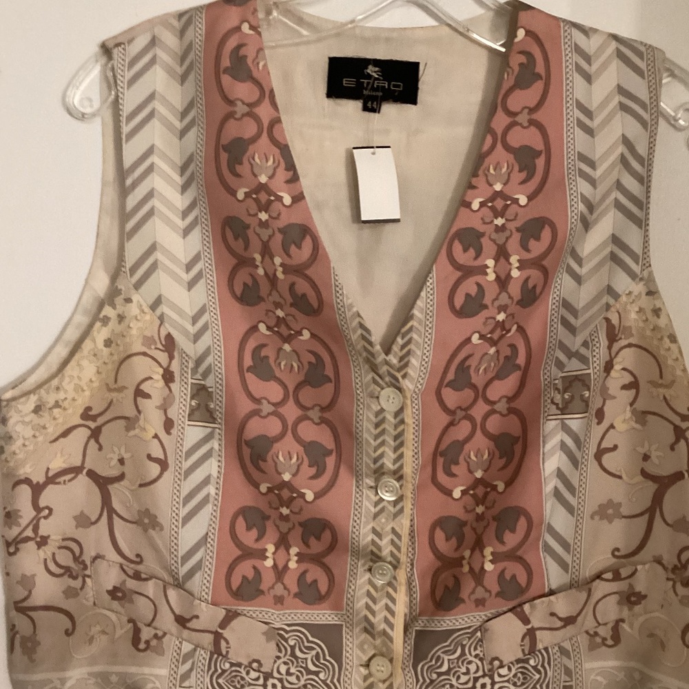 Vintage 90s Etro Silk waistcoat.